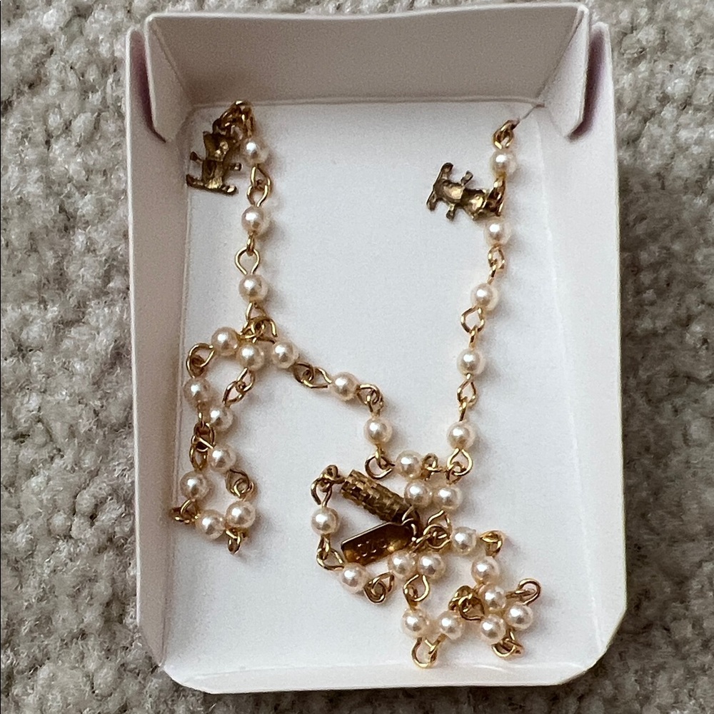1928 for Things Remembered Gold Heart Locket Necklace with Pearl Bead Accents - Picture 3 of 4
